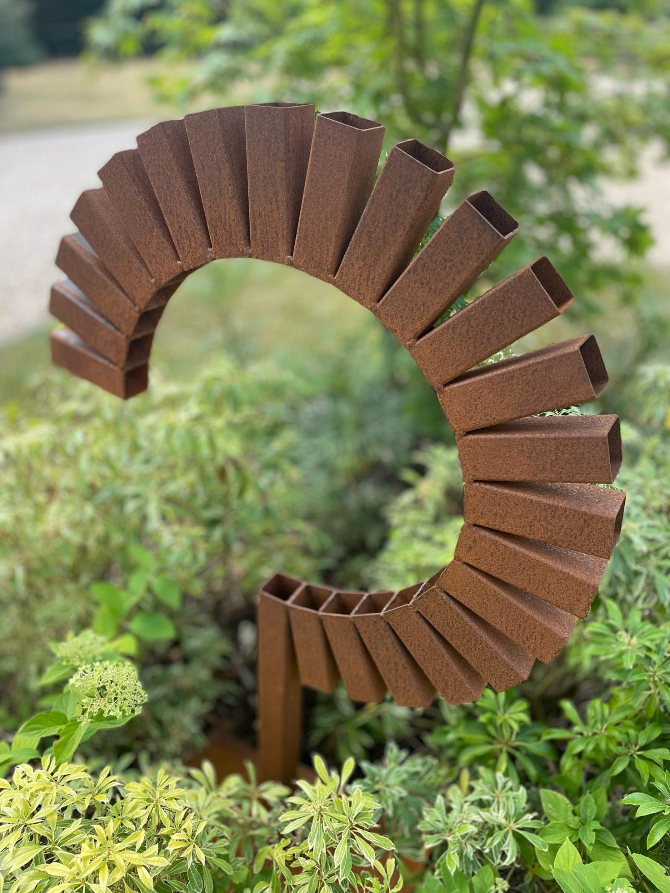 Jonathan Price Sculptures Corten Geometric Form Garden Sculpture