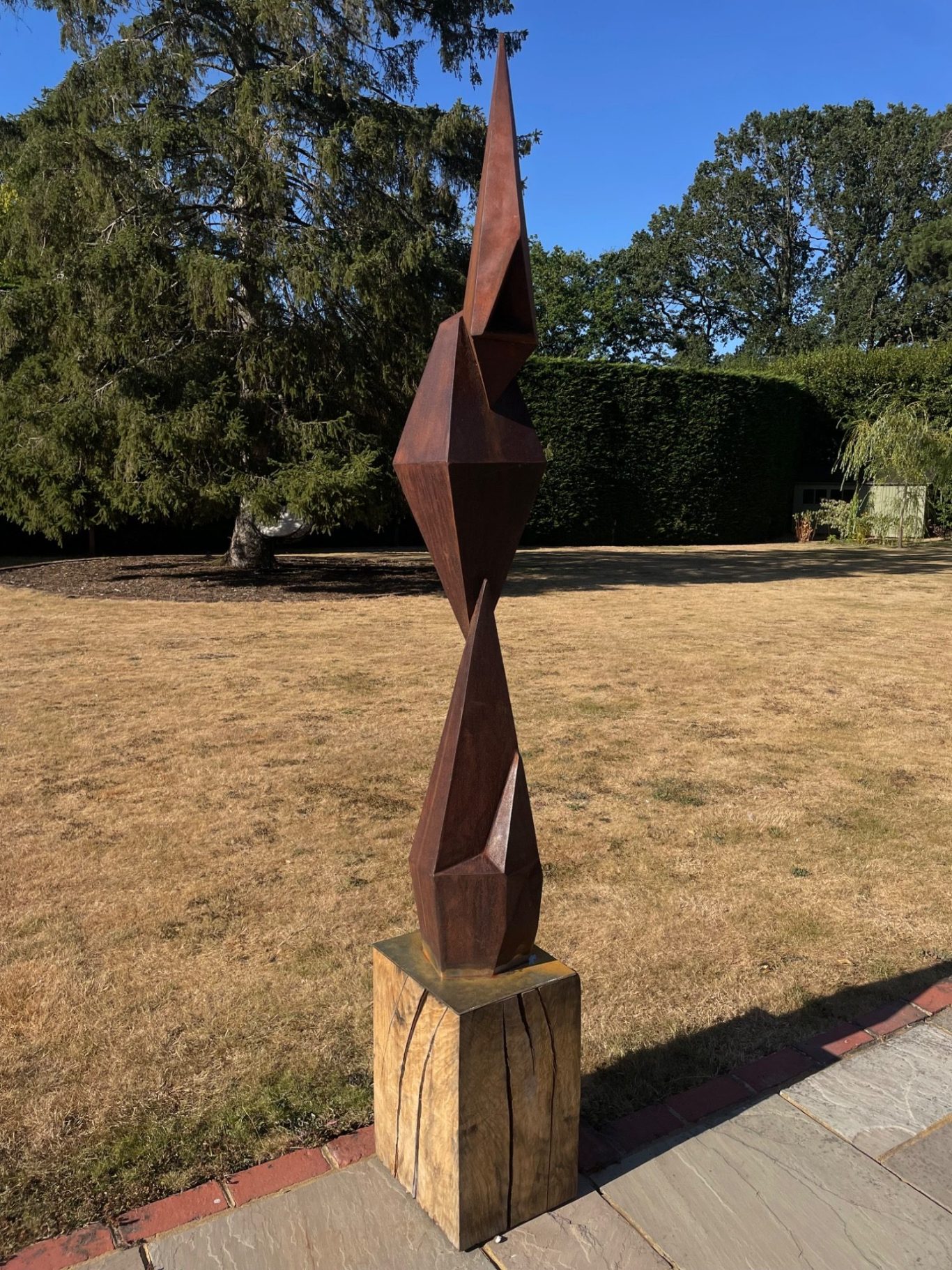 Geoform Jonathan Price Sculptures Corten Geometric Form Garden Sculpture