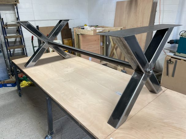 Oak and Steel Dining Table Handmade solid oak and steel dining table made in Hampshire, UK
