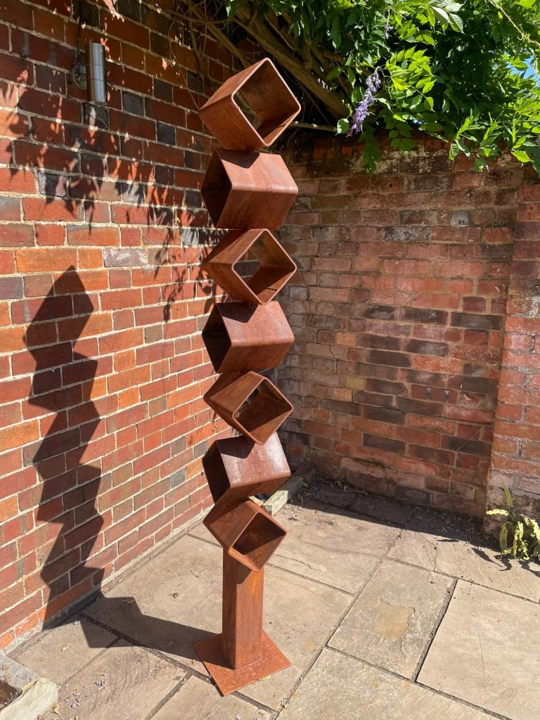 Jonathan Price Sculptures Geometric Form Garden Corten Steel Sculpture