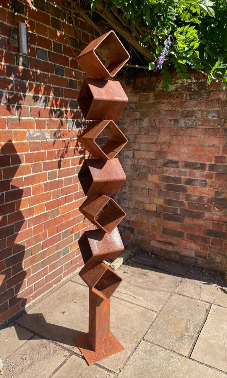 Jonathan Price Sculptures Corten Geometric Form Garden Sculpture