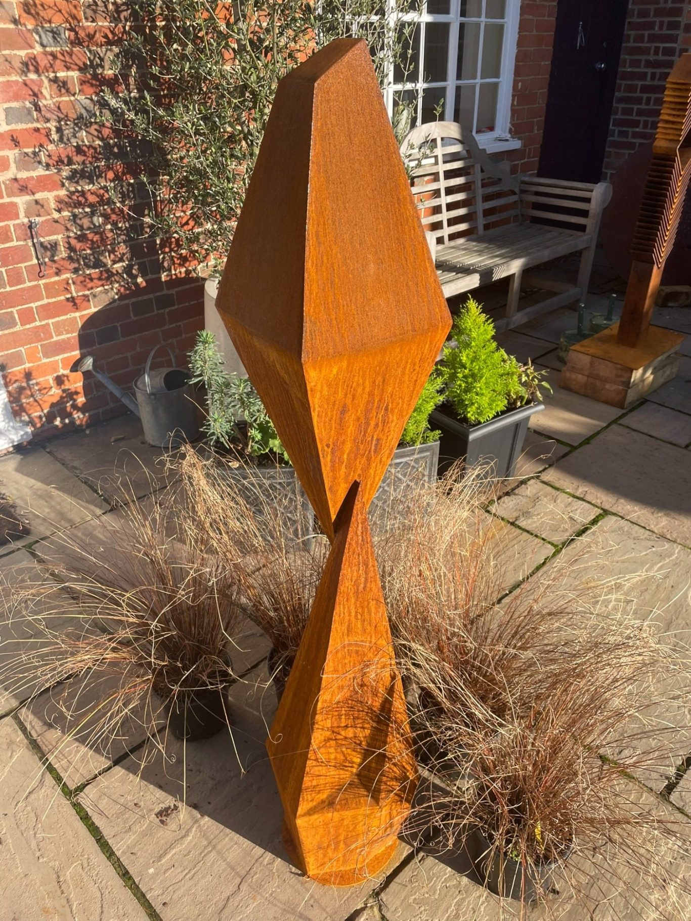 Jonathan Price Sculptures Corten Geometric Form Garden Sculpture