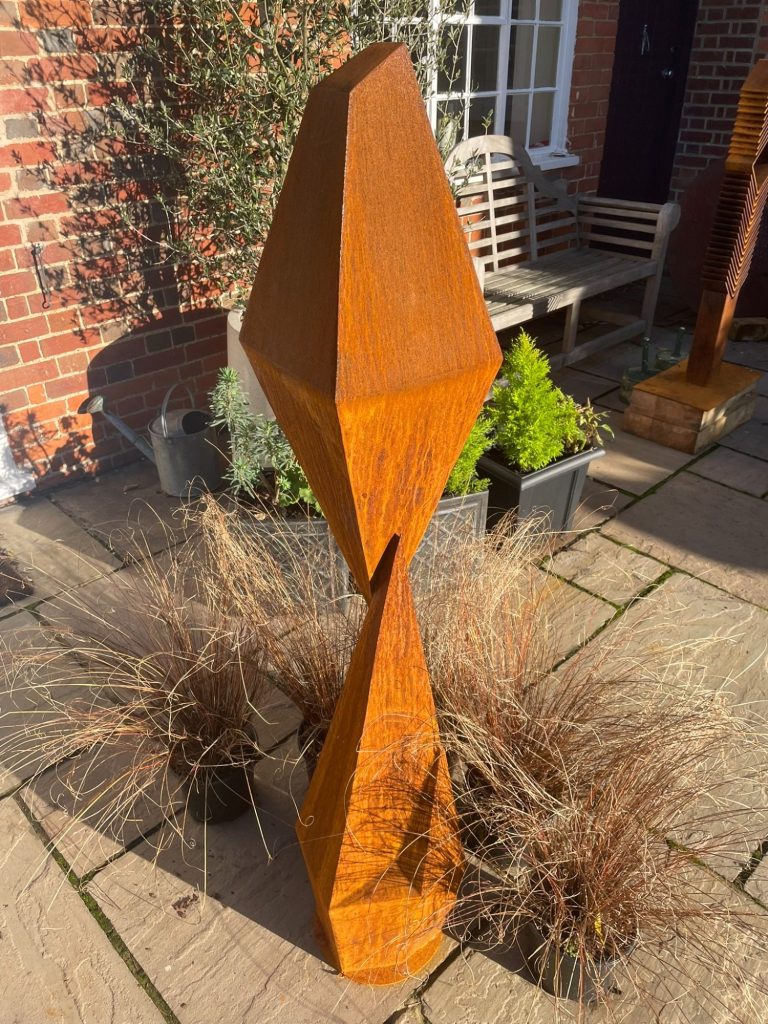 Jonathan Price Sculptures Geometric Form Garden Corten Steel Sculpture