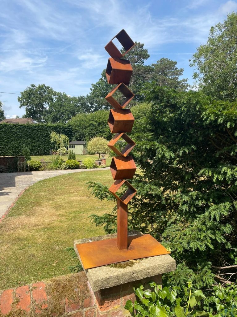 Jonathan Price Sculptures Geometric Form Garden Corten Steel Sculpture